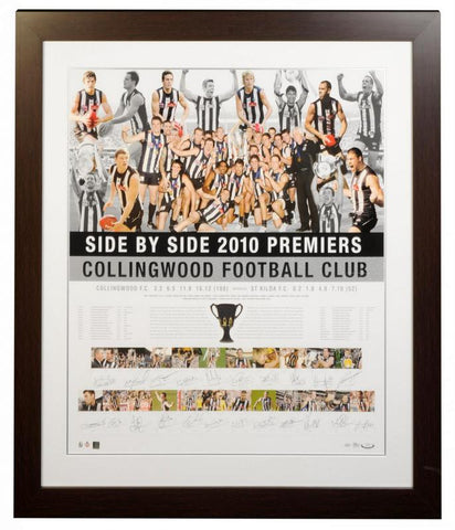 Collingwood 2010 AFL Premiers Team Signed & Framed Limited Edition Lithograph