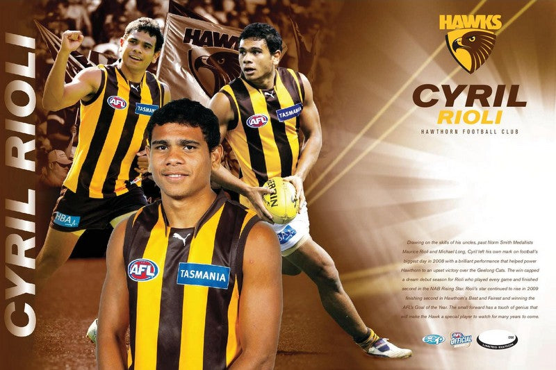 Cyril Rioli Hawthorn Hawks Personally Signed Starshot