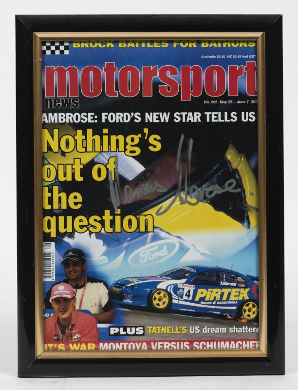 Marcus Ambrose Personally Signed Motorsport News Magazine, Framed