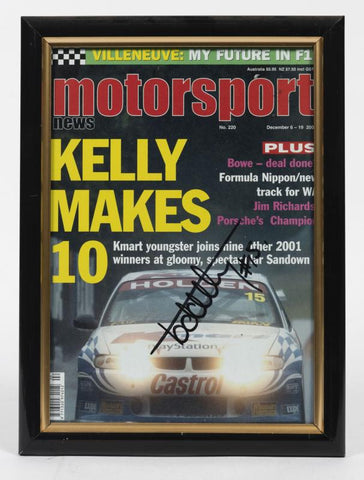Rick Kelly Personally Signed Motorsport News Magazine, Framed