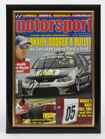 Craig Lowndes Personally Signed Motorsport News Magazine, Framed