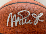 Magic Johnson and Larry Bird Dual Signed Basketball with Display Case