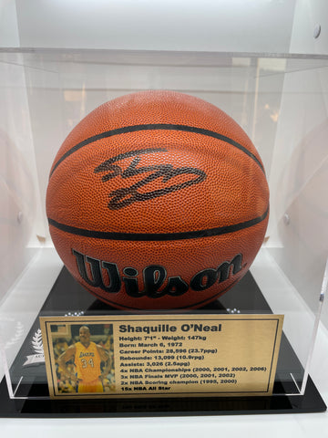 Shaquille 'Shaq' O'Neal Signed NBA Basketball with Display Case (Beckett or Schwartz CoA)