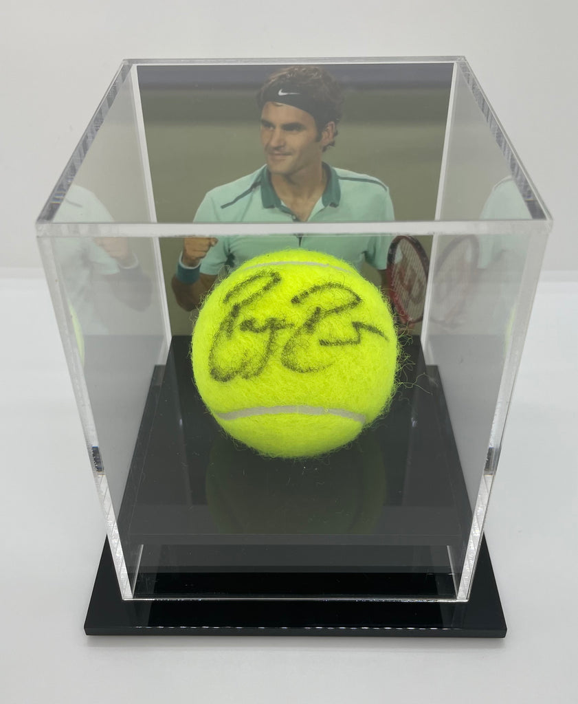 Roger Federer Personally Signed Tennis Ball in Display Cube