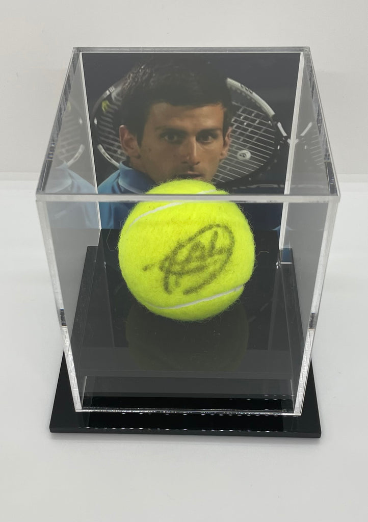 Novak Djokovic Personally Signed Tennis Ball in Display Case