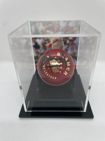 Shane Warne Personally Signed Cricket Ball in Display Cube
