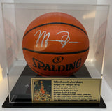 Michael Jordan Personally Signed Spalding Basketball with Display Case