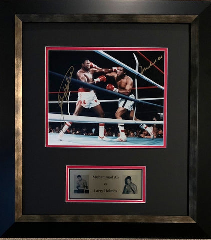 Muhammad Ali and Larry Holmes Dual Signed Photo