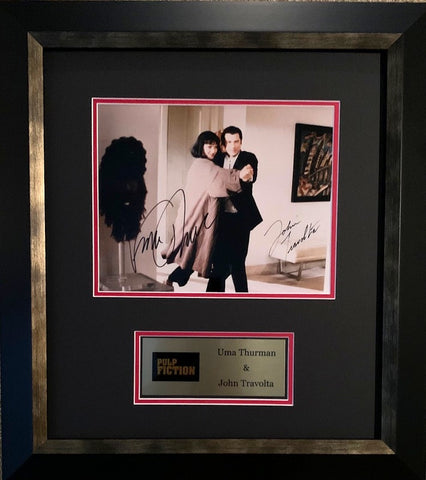 Pulp Fiction - Personally Signed by John Travolta and Uma Thurman, Framed
