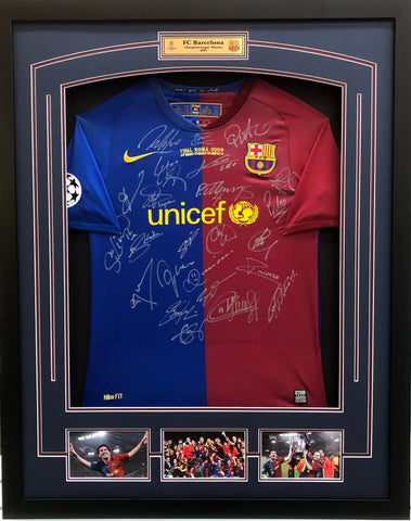 Barcelona 2009 European Champions Team Signed Jersey - Messi, Henry, Valdes