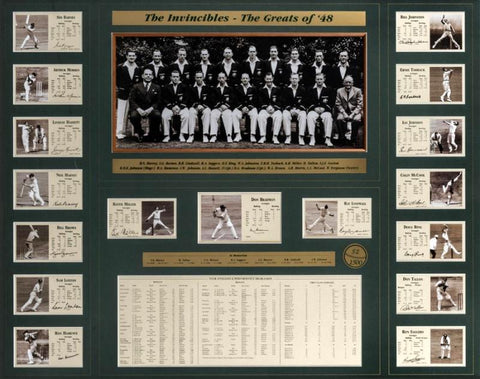 The 1948 Invincibles, Personally Signed by 6, Framed