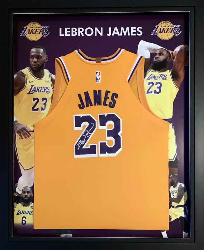 LeBron James Personally Signed LA Lakers Gold Icon Jersey
