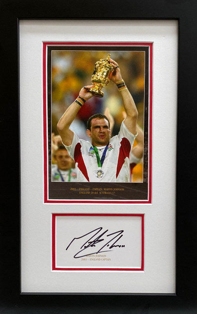 Martin Johnson, England 2003 RWC Champions Personally Signed Tribute, Framed