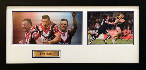 Brett Morris, Sydney Roosters, Personally Signed "Career Tribute" V2, Framed