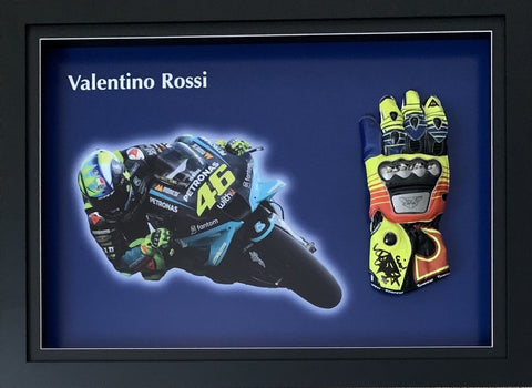 Valentino Rossi Hand Signed Glove Display