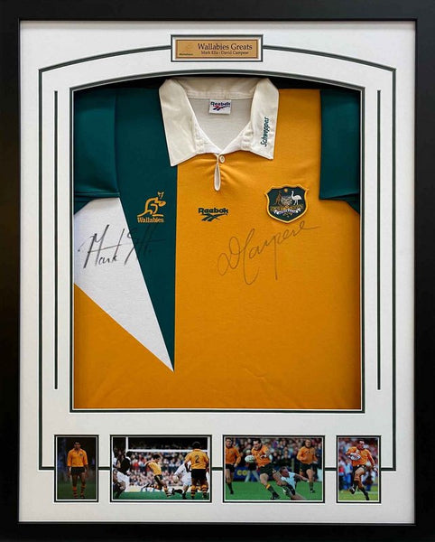 Maillot De Rugby Randwick Vintage Taille L - David Campese #11 Signé (Galloping Greens)