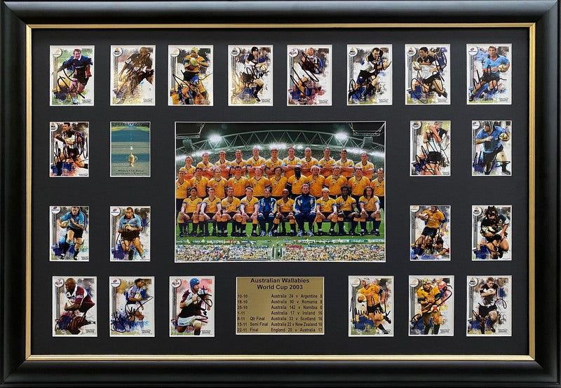 Australian Wallabies 2003 Rugby World Cup Runners Up Tribute Personally Signed by 20