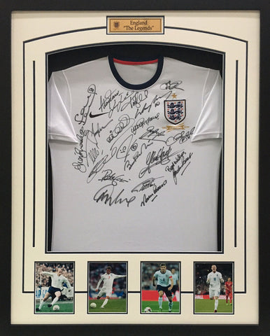 England "The Legends" Personally Signed Jersey - Charlton, Lineker, Beckham