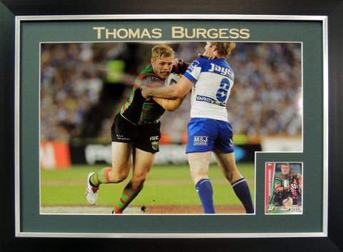 Tom Burgess South Sydney Rabbitohs Personally Signed "Card Series", Framed
