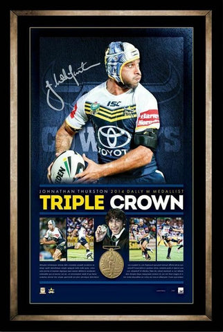 Johnathan Thurston 2014 Dally M Personally Signed Tribute, Framed