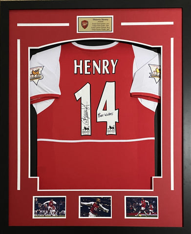 Thierry Henry Arsenal Gunners Personally Signed and Inscribed Jersey