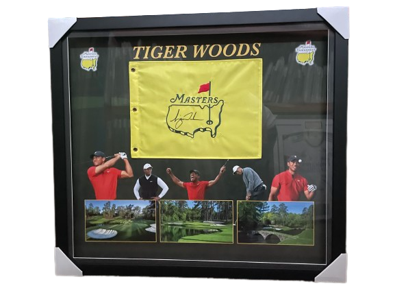 Tiger Woods "Master Again" Personally Signed US Masters Pin Flag