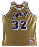 Magic Johnson Signed Gold Lakers Jersey (Beckett) - Mitchell & Ness NBA 75th Anniversary